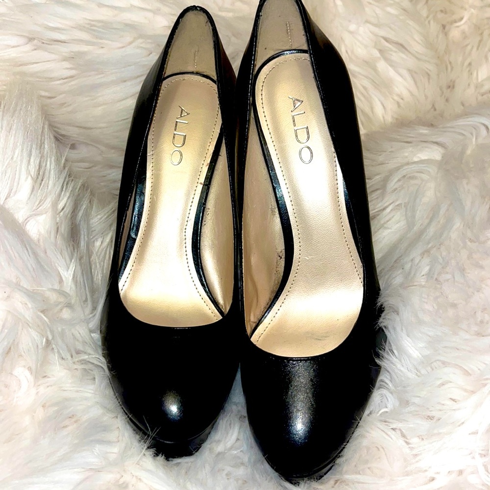 Women’s Black Leather Platform High Heel